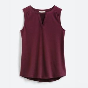 41 Hawthorn
Zariyah Split Neck Mixed Material Knit Top in burgundy